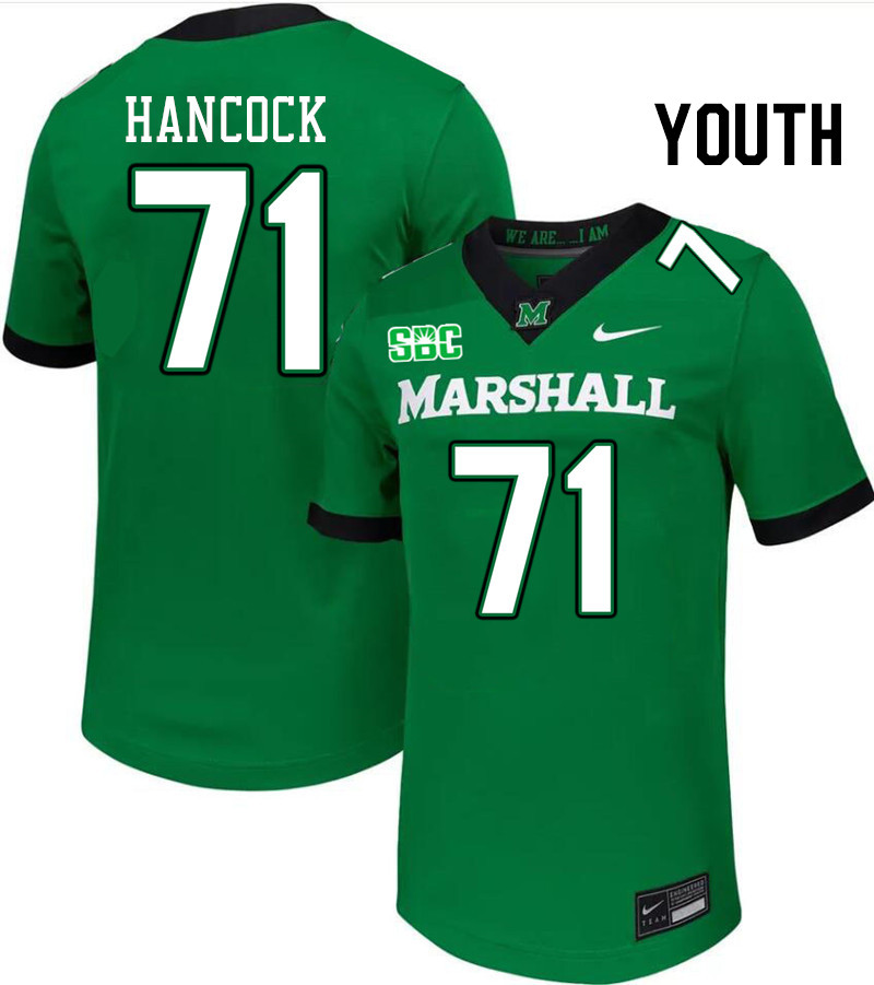 Youth #71 Andrew Hancock Marshall Thundering Herd SBC Conference College Football Jerseys Stitched-G